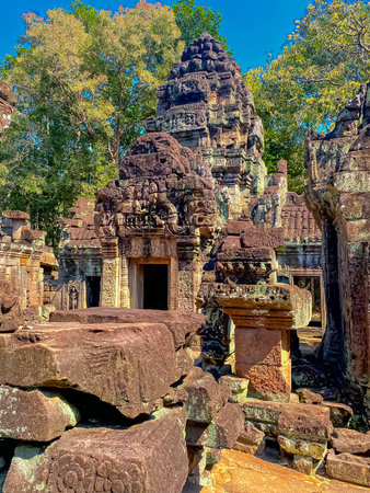 Ta Som, Tasaom, a small Buddhist temple in Angkor, Cambodia.の写真素材