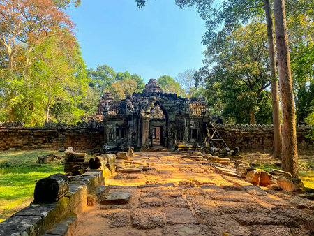 Ta Som, Tasaom, a small Buddhist temple in Angkor, Cambodia.の写真素材