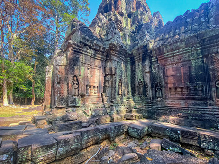 Ta Som, Tasaom, a small Buddhist temple in Angkor, Cambodia.の写真素材