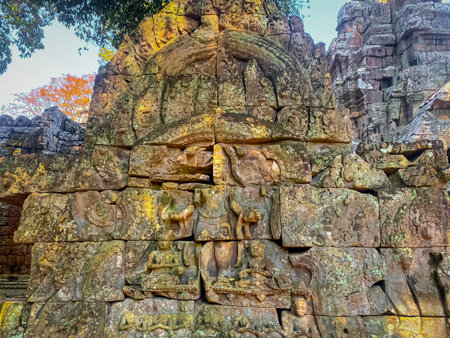 Ta Som, Tasaom, a small Buddhist temple in Angkor, Cambodia.の写真素材