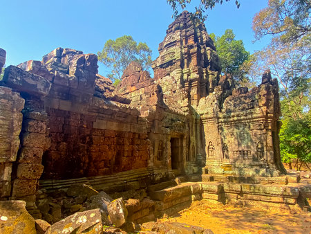 Ta Som, Tasaom, a small Buddhist temple in Angkor, Cambodia.の写真素材