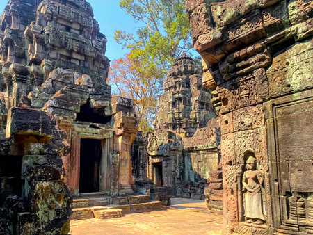 Ta Som, Tasaom, a small Buddhist temple in Angkor, Cambodia.の写真素材