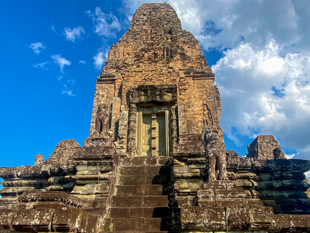 Pre-Rup, a temple-mountain dedicated to the god Shiva, a temple of the Khmer civilization, located on the territory of Angkor in Cambodia.の写真素材