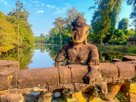 Preah Khan, Preah Khan Kampong Svay archaeological site, Angkor, Cambodia.の写真素材