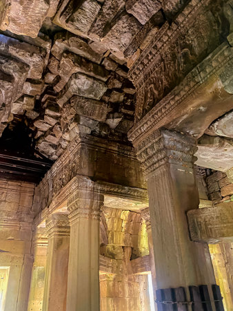 Preah Khan, Preah Khan Kampong Svay archaeological site, Angkor, Cambodia.の写真素材