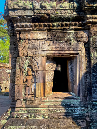 Preah Khan, Preah Khan Kampong Svay archaeological site, Angkor, Cambodia.の写真素材