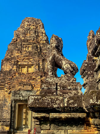 Pre-Rup, a temple-mountain dedicated to the god Shiva, a temple of the Khmer civilization, located on the territory of Angkor in Cambodia.の写真素材