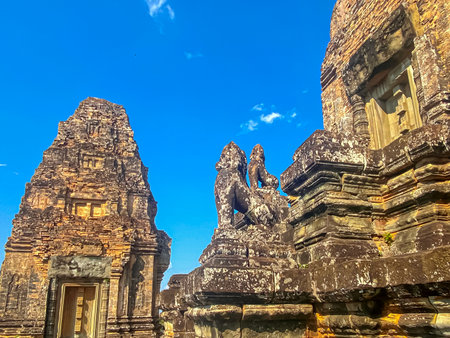 Pre-Rup, a temple-mountain dedicated to the god Shiva, a temple of the Khmer civilization, located on the territory of Angkor in Cambodia.の写真素材