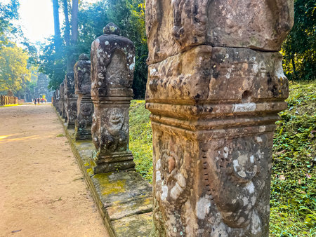 Preah Khan, Preah Khan Kampong Svay archaeological site, Angkor, Cambodia.の写真素材