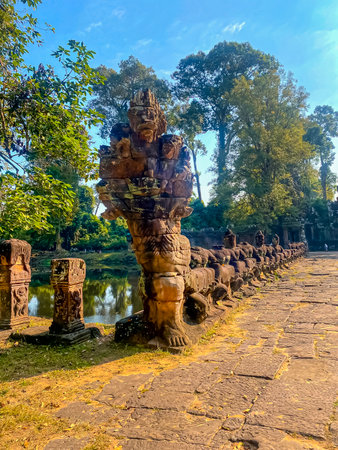 Preah Khan, Preah Khan Kampong Svay archaeological site, Angkor, Cambodia.の写真素材