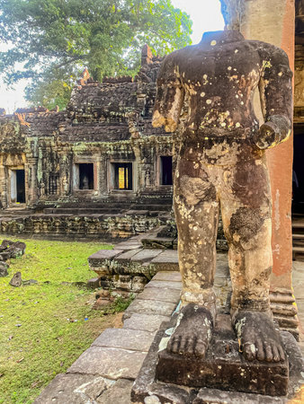 Preah Khan, Preah Khan Kampong Svay archaeological site, Angkor, Cambodia.の写真素材