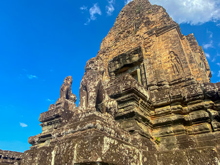 Pre-Rup, a temple-mountain dedicated to the god Shiva, a temple of the Khmer civilization, located on the territory of Angkor in Cambodia.の写真素材