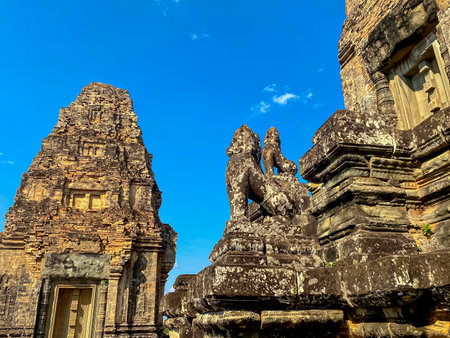 Pre-Rup, a temple-mountain dedicated to the god Shiva, a temple of the Khmer civilization, located on the territory of Angkor in Cambodia.の写真素材