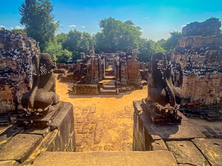 The East Mebon Mount Temple was erected in honor of the god Shiva, a temple of the Khmer civilization, located on the territory of Angkor in Cambodiaの写真素材