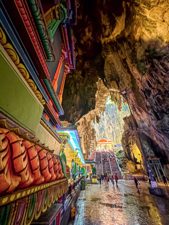 Batu Caves in Kuala Lumpur, one of the largest Hindu attractions in Malaysia.の写真素材