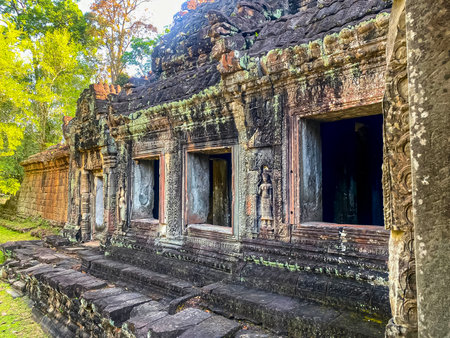 Preah Khan, Preah Khan Kampong Svay archaeological site, Angkor, Cambodia.の写真素材