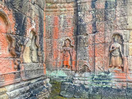 Preah Khan, Preah Khan Kampong Svay archaeological site, Angkor, Cambodia.の写真素材