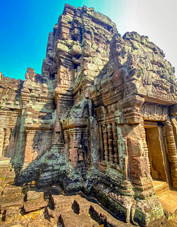 Preah Khan, Preah Khan Kampong Svay archaeological site, Angkor, Cambodia.の写真素材