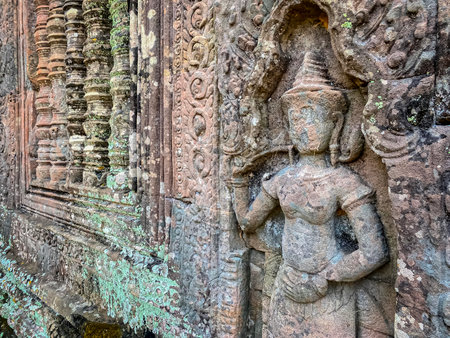Preah Khan, Preah Khan Kampong Svay archaeological site, Angkor, Cambodia.の写真素材