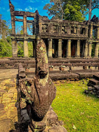 Preah Khan, Preah Khan Kampong Svay archaeological site, Angkor, Cambodia.の写真素材