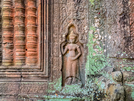 Preah Khan, Preah Khan Kampong Svay archaeological site, Angkor, Cambodia.の写真素材