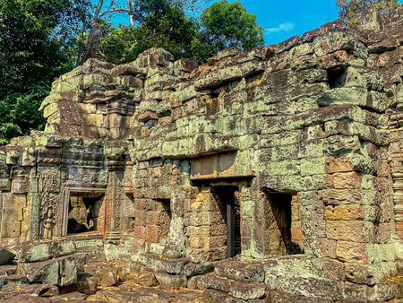 Preah Khan, Preah Khan Kampong Svay archaeological site, Angkor, Cambodia.の写真素材