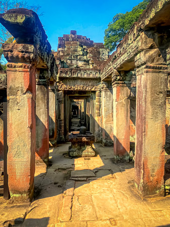 Preah Khan, Preah Khan Kampong Svay archaeological site, Angkor, Cambodia.の写真素材