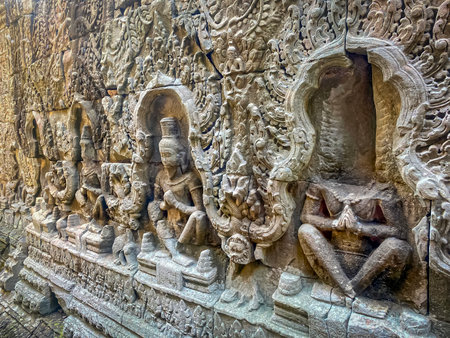 Preah Khan, Preah Khan Kampong Svay archaeological site, Angkor, Cambodia.の写真素材