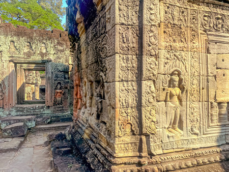 Preah Khan, Preah Khan Kampong Svay archaeological site, Angkor, Cambodia.の写真素材