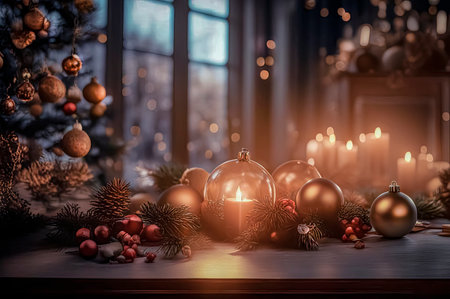 Festive beautiful Christmas and New Year composition.の素材