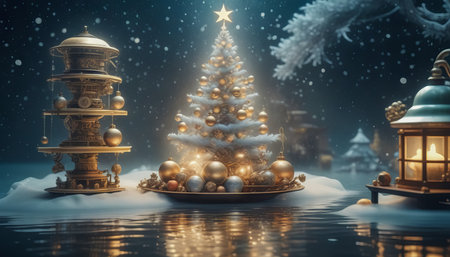 Fantastic beautiful Christmas New Year composition.の素材