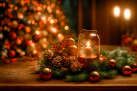 Festive beautiful Christmas and New Year composition.の素材