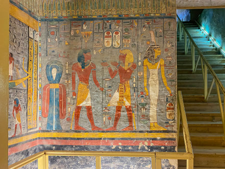 Tomb KV16 in the Egyptian Valley of the Kings, in the Theban necropolis on the west bank of the Nile, Egypt, Luxor.の写真素材