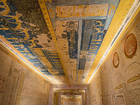 Tomb of Memnon KV9 in the Egyptian Valley of the Kings, in the Theban necropolis, Egypt, Luxor.の写真素材