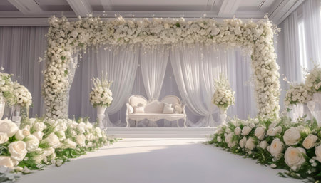 Wedding card series, beautiful formal wedding decoration.の素材
