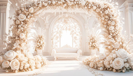 Wedding card series, beautiful formal wedding decoration.の素材