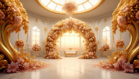 Wedding card series, beautiful formal wedding decoration.の素材