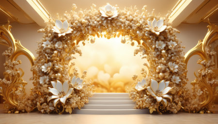 Wedding card series, beautiful formal wedding decoration.の素材