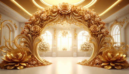 Wedding card series, beautiful formal wedding decoration.の素材