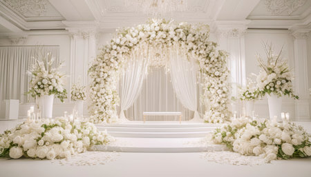 Wedding card series, beautiful formal wedding decoration.の素材