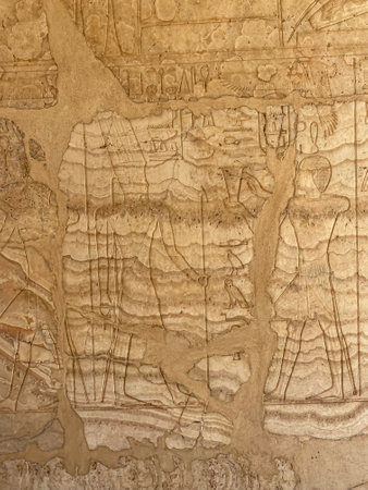 Karnak Temple is dedicated to the temple complex of Ancient Egypt in honor of the god Amun-Ra, his wife Mut and son Khons. Thebes, Karnak, Luxor, Egypt.の写真素材