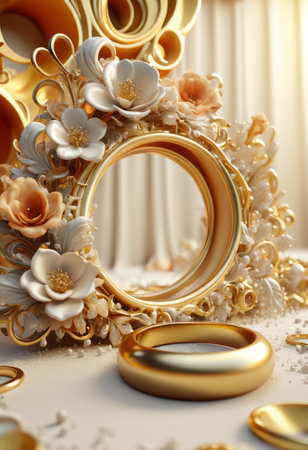 Wedding card series, beautiful formal wedding decoration.の素材