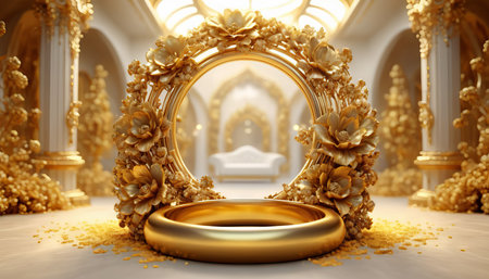 Wedding card series, beautiful formal wedding decoration.の素材