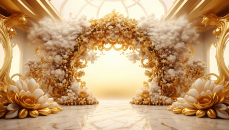Wedding card series, beautiful formal wedding decoration.の素材