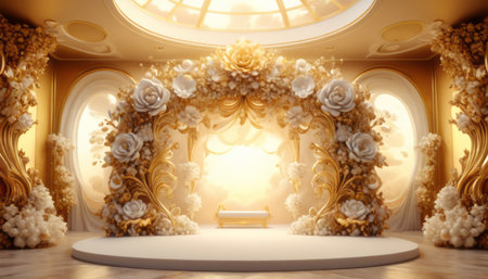 Wedding card series, beautiful formal wedding decoration.の素材