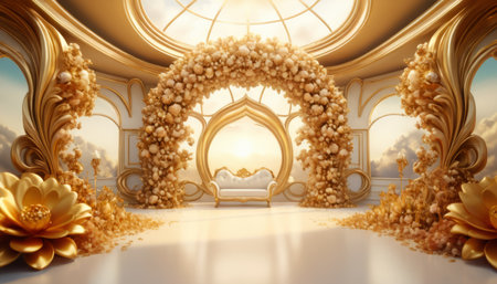 Wedding card series, beautiful formal wedding decoration.の素材