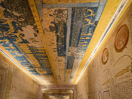 Tomb of Memnon KV9 in the Egyptian Valley of the Kings, in the Theban necropolis, Egypt, Luxor.の写真素材
