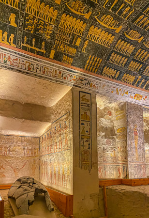 Tomb of Memnon KV9 in the Egyptian Valley of the Kings, in the Theban necropolis, Egypt, Luxor.の写真素材