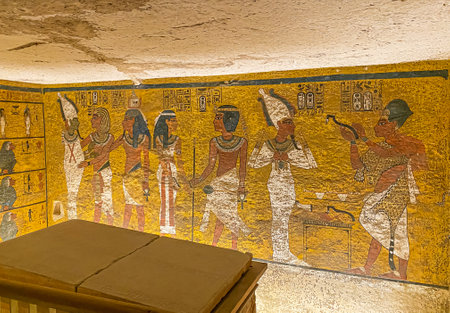 Tomb of Tutankhamun KV62 in the Egyptian Valley of the Kings, in the Theban necropolis, Egypt, Luxor.の写真素材