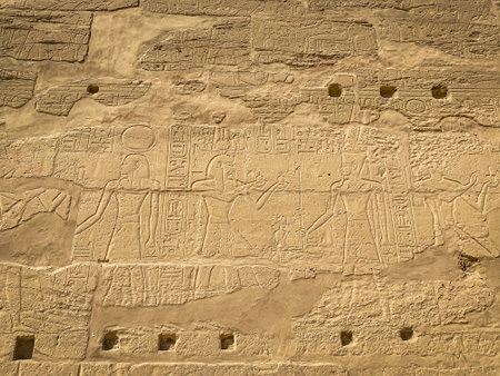 Karnak Temple is dedicated to the temple complex of Ancient Egypt in honor of the god Amun-Ra, his wife Mut and son Khons. Thebes, Karnak, Luxor, Egypt.の写真素材